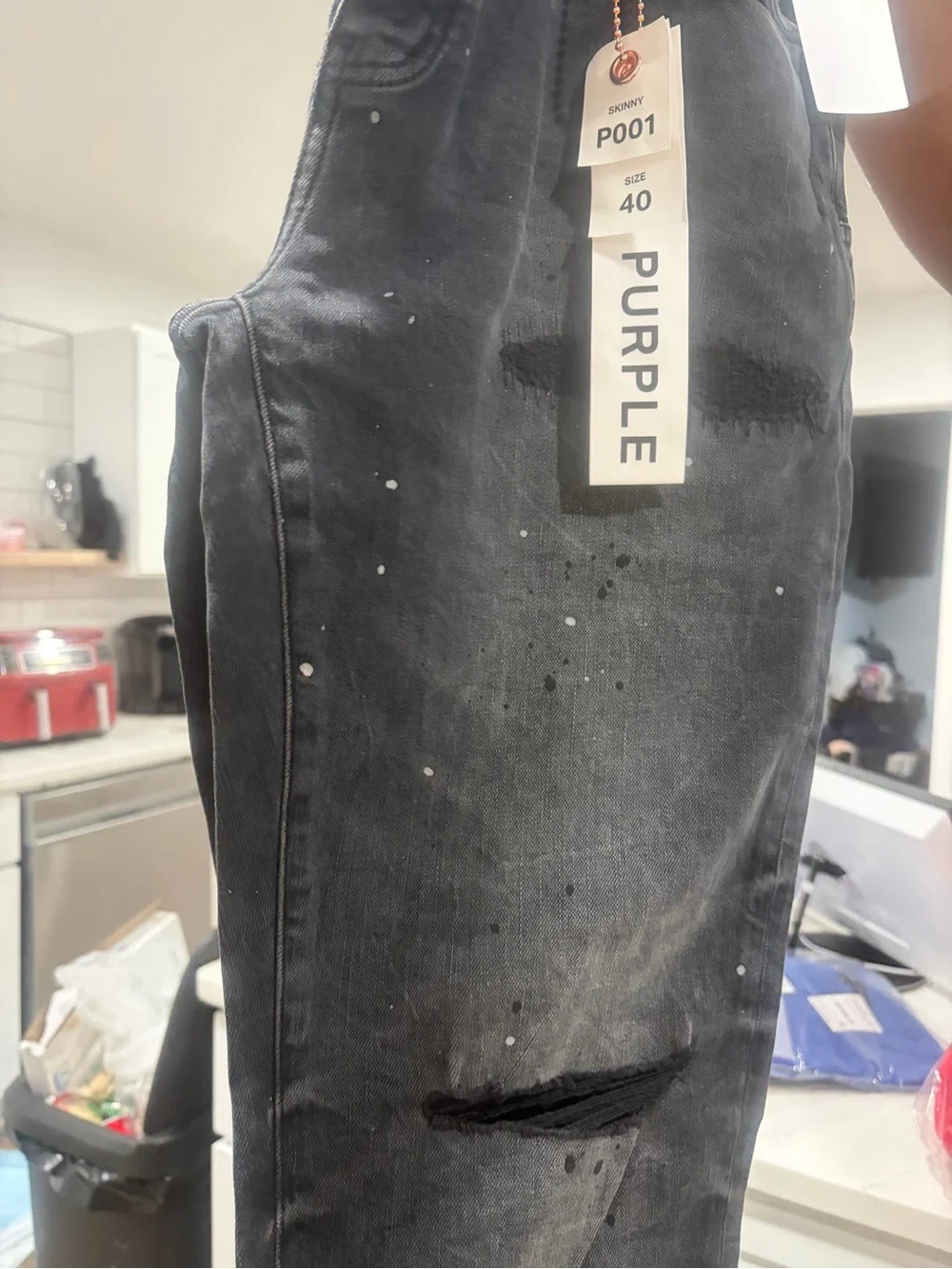 Purple Brand Skinny Jeans in Black - Size 40